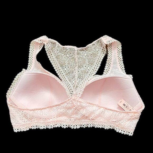 Victoria’s Secret lightly padded Lace Wireless bralette bra pink Medium - Picture 3 of 3